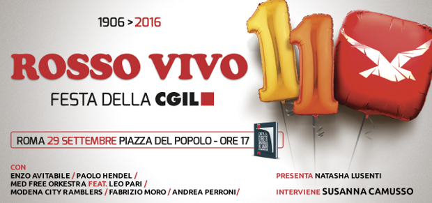 110 anni di Cgil: il 29 settembre la festa in Piazza del Popolo a Roma