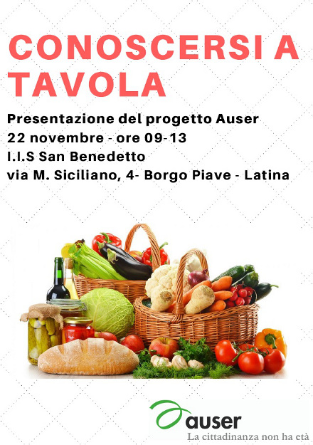 Latina, presentazione del progetto “Conoscersi a tavola”