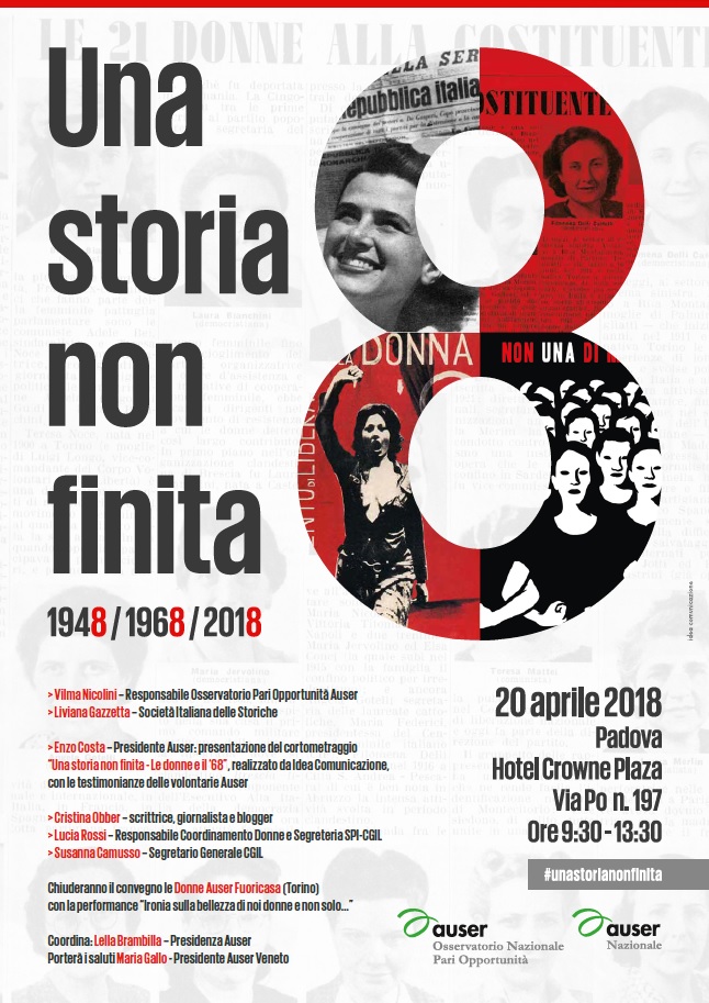 “Una storia non finita: 1948 – 1968 – 2018”. il 20 aprile a Padova il convegno per ricordare il ’68 e la Costituzione