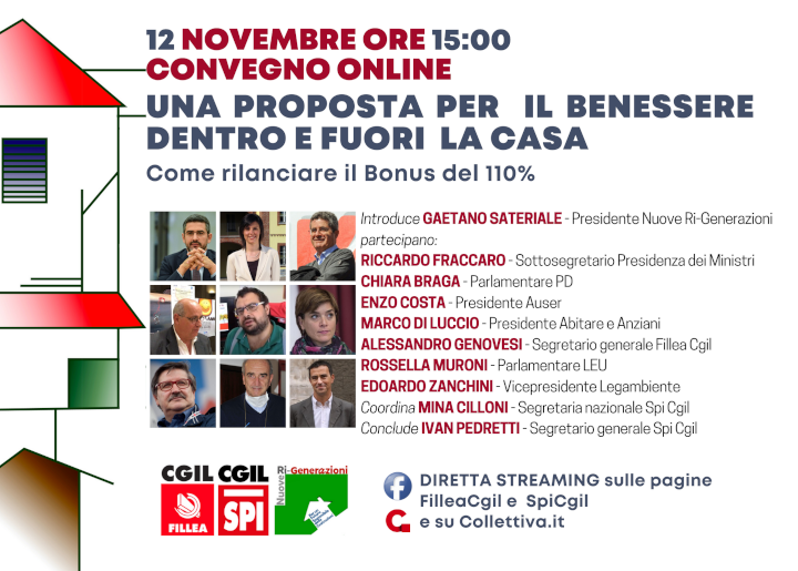 Bonus 110%:  proposte concrete per  migliorarne l’efficacia. Il 12 novembre convegno online