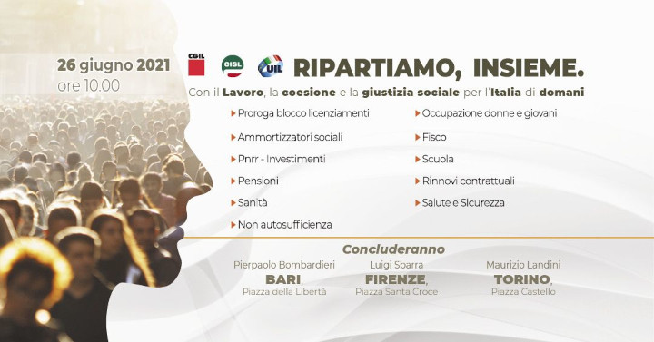 Auser aderisce alla mobilitazione unitaria sul lavoro