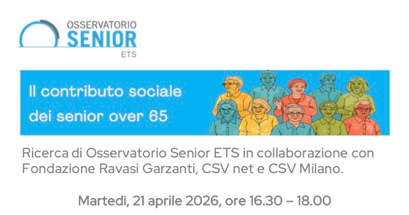 Il contributo sociale dei senior over 65, la nuova ricerca di Osservatorio Senior